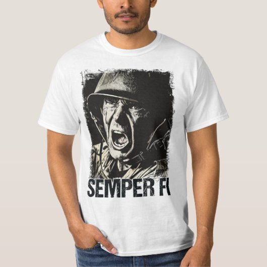 ✪ SEMPER FI ✪ altijd trouwe veteraan Soldaat T-shirt (Voorkant)