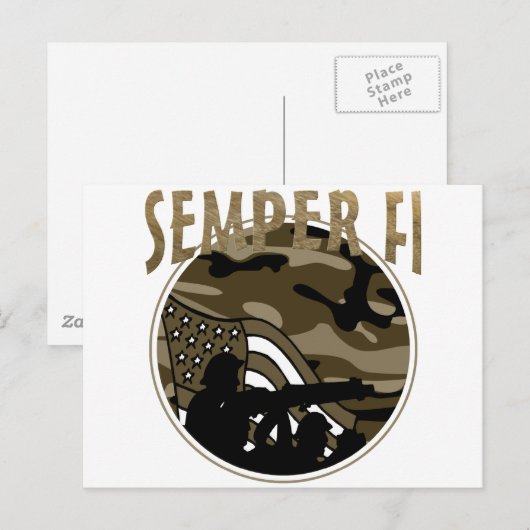 Semper Fi Briefkaart (Voorkant / Achterkant)