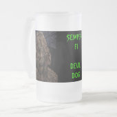SEMPER FI DEVIL DOG MATGLAS BIERPUL (Voorkant links)