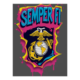 Semper Fi USMC Militaire Marine Perfect Poster