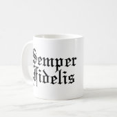 Semper Fidelis - altijd trouw - Latijnse uitdrukki Koffiemok (Voorkant links)