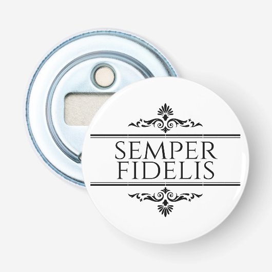 Semper Fidelis Button Flesopener (Voorkant)