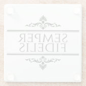 Semper Fidelis Glazen Onderzetter (Achterkant)