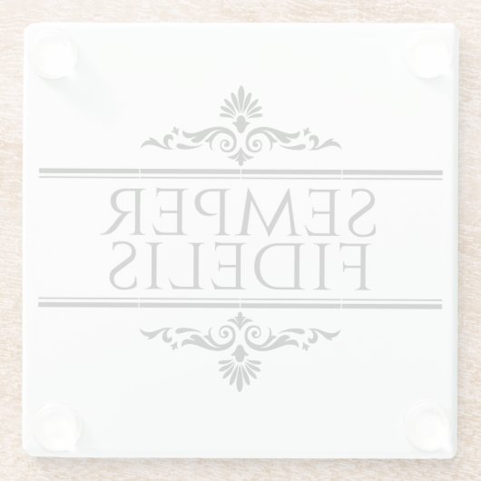 Semper Fidelis Glazen Onderzetter (Achterkant)