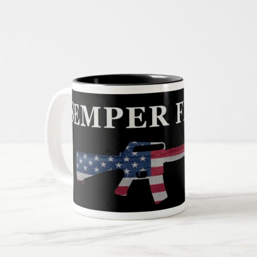 Semper Fidelis M16 Coffee Mok zwart (Voorkant links)