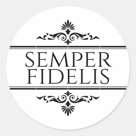 Semper Fidelis Ronde Sticker (Voorkant)
