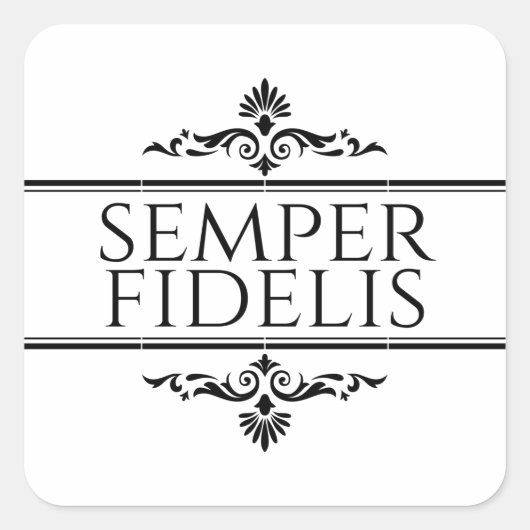 Semper Fidelis Vierkante Sticker (Voorkant)