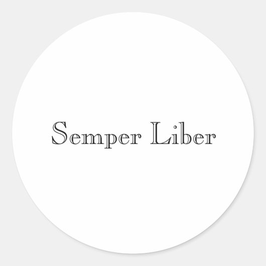 Semper Liber Ronde Sticker (Voorkant)