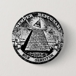 semper repugnare non servitum-toets ronde button 5,7 cm