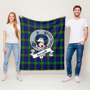 Sempill Modern Clan badge Tartan Pset Fleece Deken