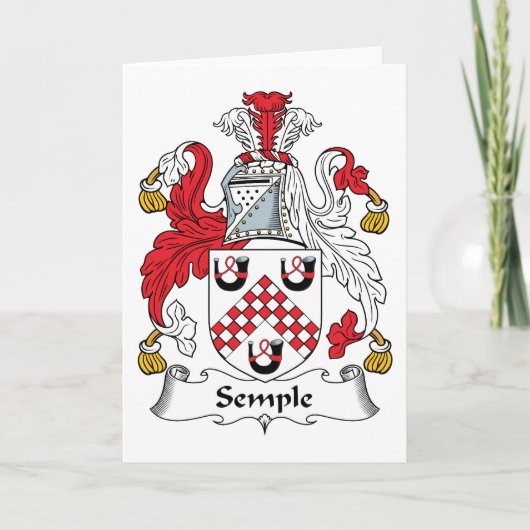Semple Family Crest Notitiekaartje (Voorkant)