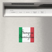 Sempre Famiglia en Italiaanse vlaggen Magneet (Insitu (Vaatwasser))