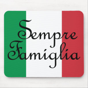 Sempre Famiglia en Italiaanse vlaggen Muismat