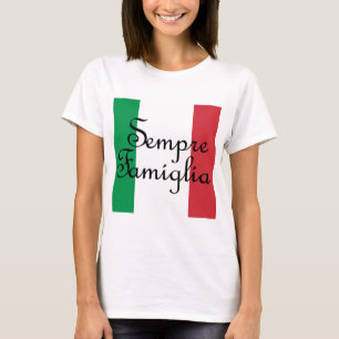 Sempre Famiglia en Italiaanse vlaggen T-shirt