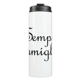 Sempre Famiglia en Italiaanse vlaggen Thermosbeker