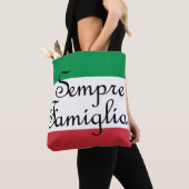 Sempre Famiglia en Italiaanse vlaggen Tote Bag (Dichtbij)