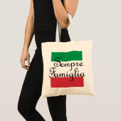 Sempre Famiglia en Italiaanse vlaggen Tote Bag (Voorkant (product))