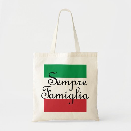 Sempre Famiglia en Italiaanse vlaggen Tote Bag (Voorkant)