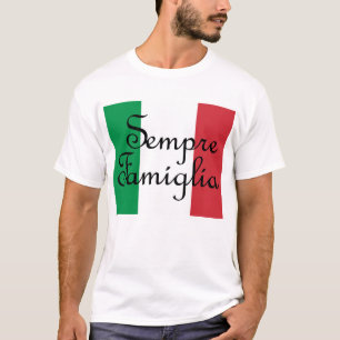 Sempre Famiglia en kleuren van de Italiaanse vlag T-shirt