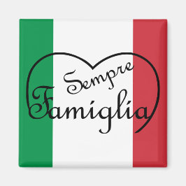 Sempre Famiglia Italy "Always Family" Heart Magneet