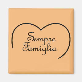 Sempre Famiglia Italy "Always Family" Heart Magneet