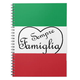 Sempre Famiglia Italy "Always Family" Heart Notitieboek