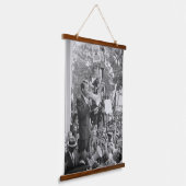 Sen. Robert Kennedy Campagne voor Amerikaans Presi Hangend Wandkleed (Gebogen)