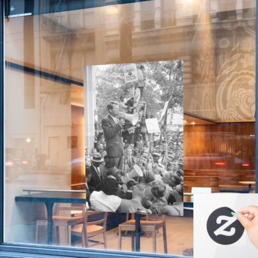 Sen. Robert Kennedy Campagne voor Amerikaans Presi Raamsticker (Cafe Raam)