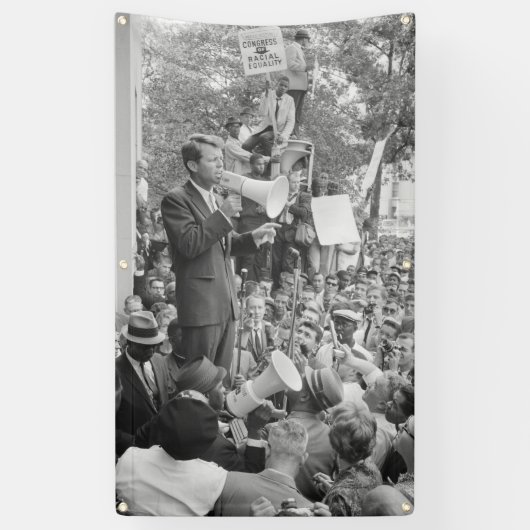 Sen. Robert Kennedy Campagne voor Amerikaans Presi Spandoek (Verticaal)