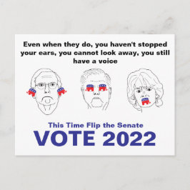 Senaat hoort nee, zie nee, stem geen kwaad 2020 briefkaart