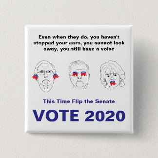 Senaat hoort nee, zie nee, stem geen kwaad 2020 vierkante button 5,1 cm