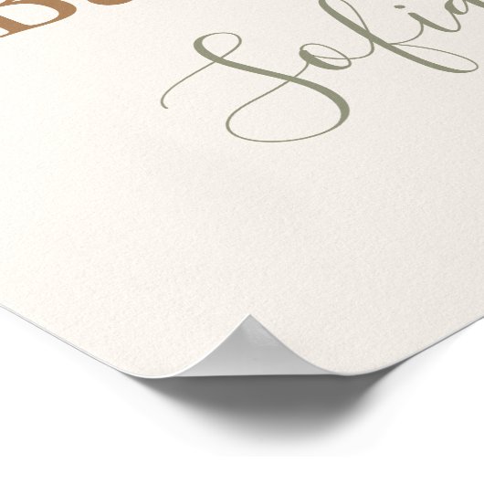 Señal de bienvenida de Teddy Bear Baby shower Boy Poster (Hoek)