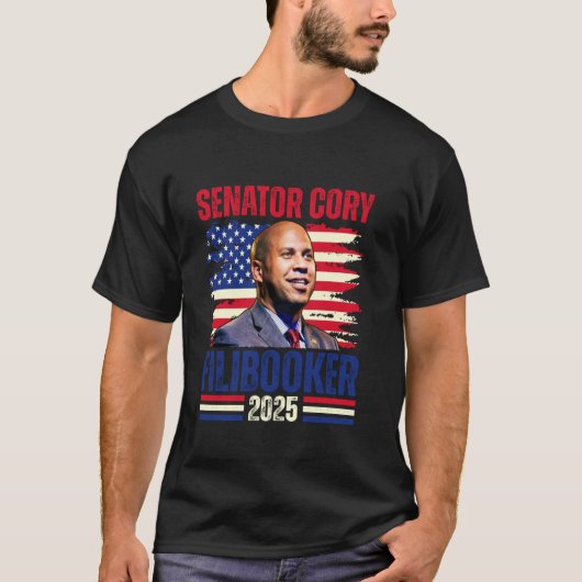 Senator Cory Booker Filibuster Cory FiliBooker New T-shirt (Voorkant)