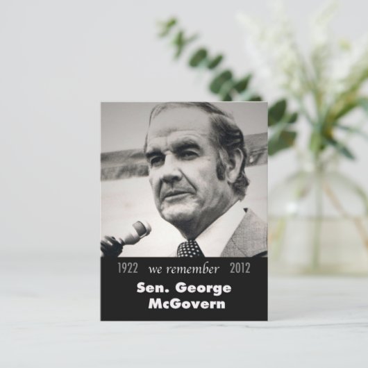 Senator George McGovern 1922-2012 Briefkaart (Staand voorkant)