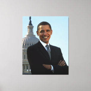 Senator Portrait, Amerikaans President Barack Obam Canvas Afdruk