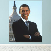 Senator Portrait, Amerikaans President Barack Obam Canvas Afdruk (Insitu (Houten vloer))