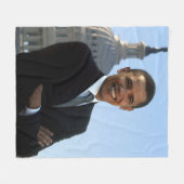 Senator Portrait, Amerikaans President Barack Obam Fleece Deken (Voorkant (Horizontaal))