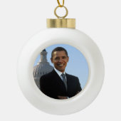 Senator Portrait, Amerikaans President Barack Obam Keramische Bal Ornament (Voorkant)