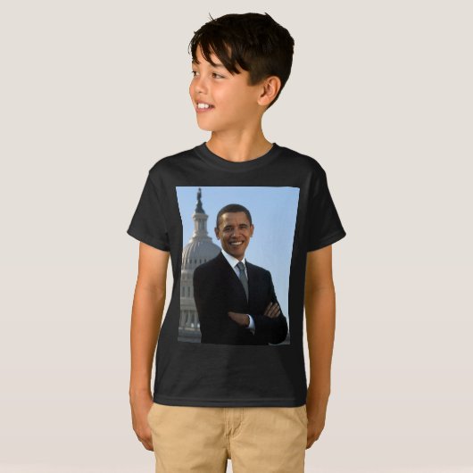 Senator Portrait, Amerikaans President Barack Obam T-shirt (Voorkant volledig)