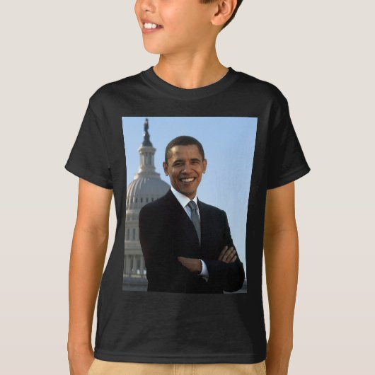 Senator Portrait, Amerikaans President Barack Obam T-shirt (Voorkant)