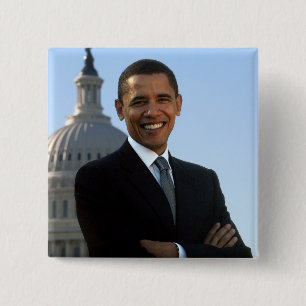 Senator Portrait, Amerikaans President Barack Obam Vierkante Button 5,1 Cm