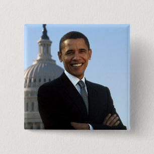 Senator Portrait, Amerikaans President Barack Obam Vierkante Button 5,1 Cm