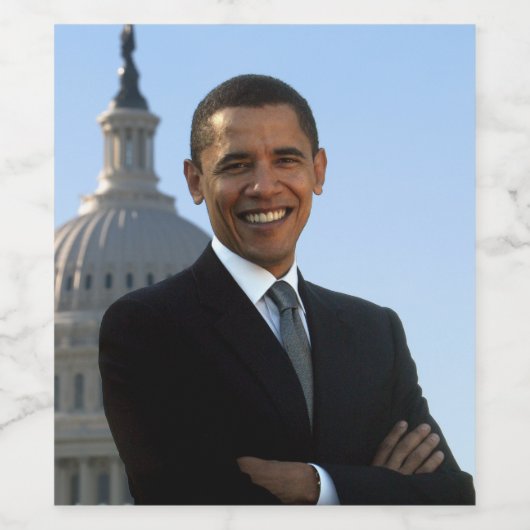 Senator Portrait, Amerikaans President Barack Obam Wijn Etiket (Enkel label)