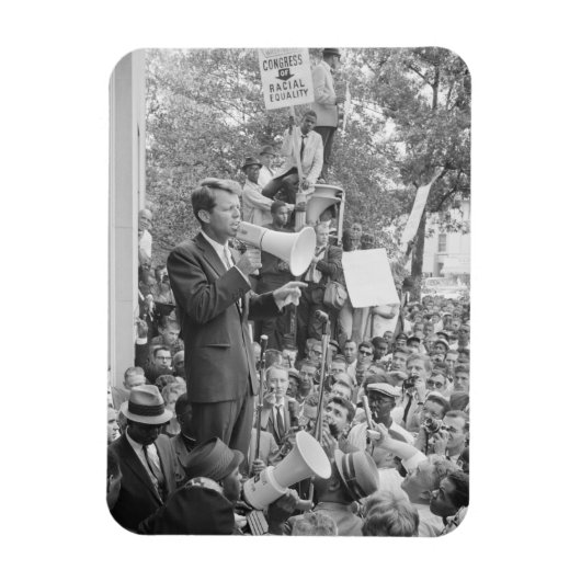 Senator Robert Kennedy campagneert voor het US-pre Magneet (Verticaal)