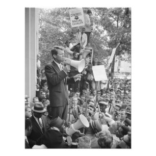 Senator Robert Kennedy voert campagne voor de Amer Foto Afdruk