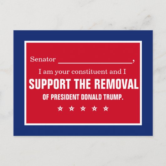 Senator Support verwijdert President Trump-kiezer Briefkaart (Voorkant)