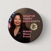 Senator Tammy Duckworth Illinois Pride Button (Voorkant)