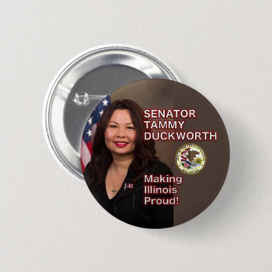 Senator Tammy Duckworth Illinois Pride Button (Voorkant /achterkant)
