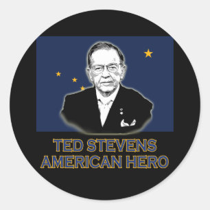 Senator Ted Stevens T-shirt, American Hero Ronde Sticker