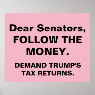 Senatoren volgen protest tegen belastingaangifte T Poster